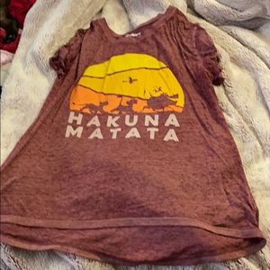 A soft maroon tee shirt